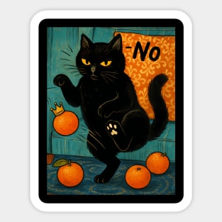 No Kings In America Black Cat   Trump Protest Sticker